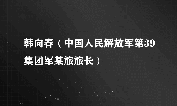 韩向春（中国人民解放军第39集团军某旅旅长）