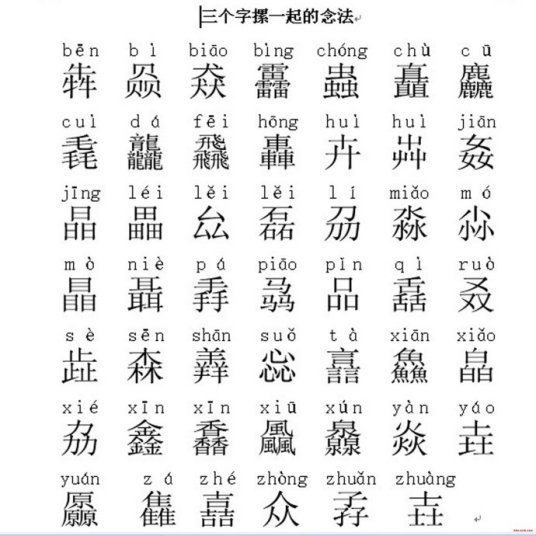 难读汉字