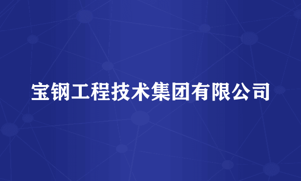 什么是宝钢工程技术集团有限公司