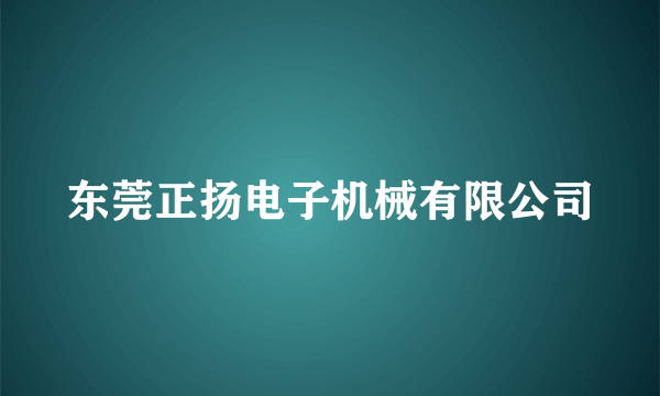 东莞正扬电子机械有限公司