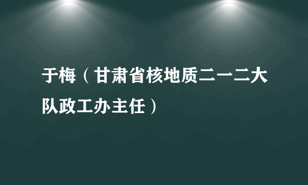 于梅（甘肃省核地质二一二大队政工办主任）