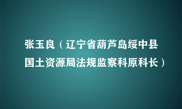 张玉良（辽宁省葫芦岛绥中县国土资源局法规监察科原科长）