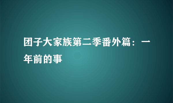 团子大家族第二季番外篇：一年前的事