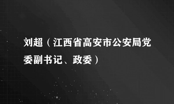 什么是刘超（江西省高安市公安局党委副书记、政委）