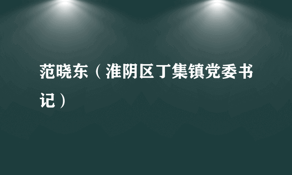 范晓东（淮阴区丁集镇党委书记）