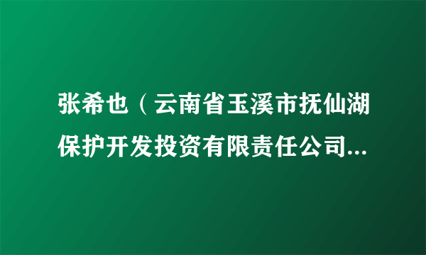 张希也（云南省玉溪市抚仙湖保护开发投资有限责任公司总经理）