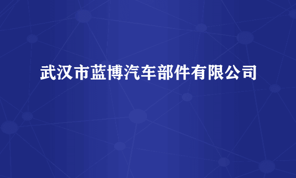 武汉市蓝博汽车部件有限公司