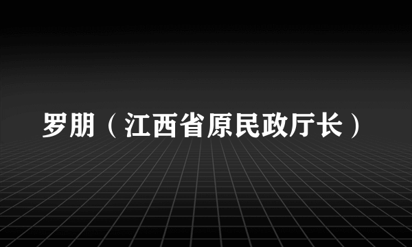 罗朋（江西省原民政厅长）