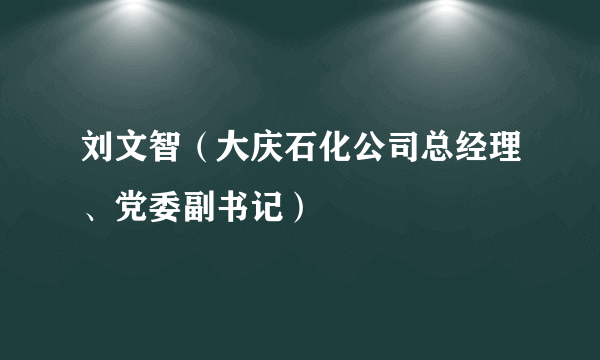 刘文智（大庆石化公司总经理、党委副书记）