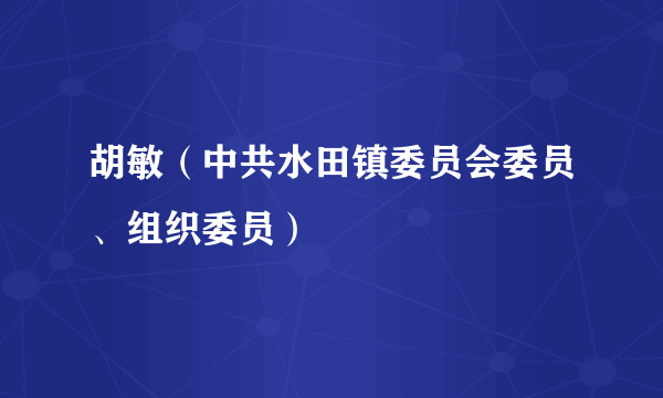 胡敏（中共水田镇委员会委员、组织委员）