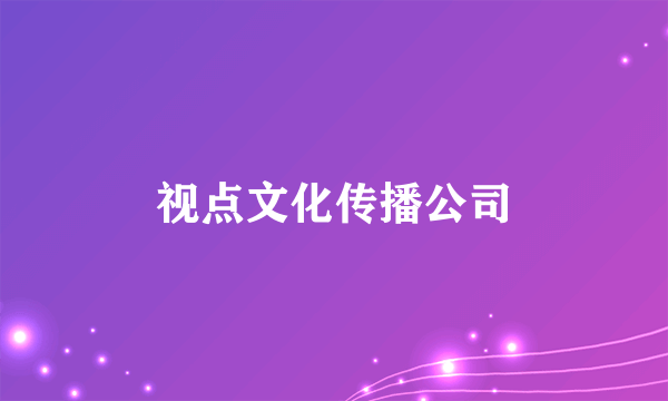 什么是视点文化传播公司