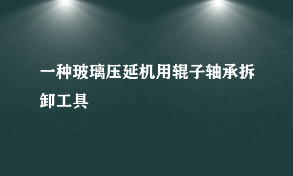 什么是一种玻璃压延机用辊子轴承拆卸工具