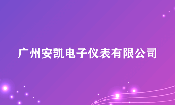 什么是广州安凯电子仪表有限公司