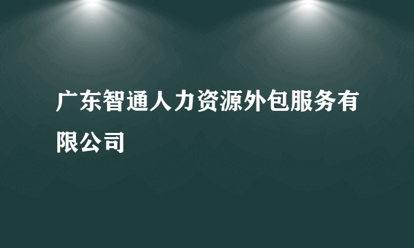 广东智通人力资源外包服务有限公司