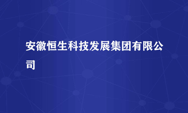 安徽恒生科技发展集团有限公司