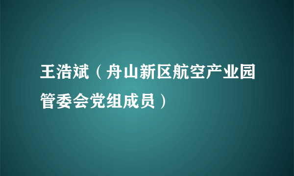 王浩斌（舟山新区航空产业园管委会党组成员）