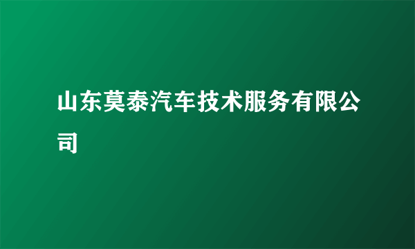 山东莫泰汽车技术服务有限公司