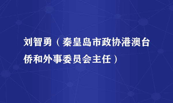 刘智勇（秦皇岛市政协港澳台侨和外事委员会主任）