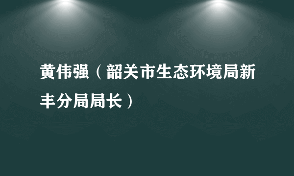 黄伟强（韶关市生态环境局新丰分局局长）