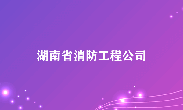 湖南省消防工程公司