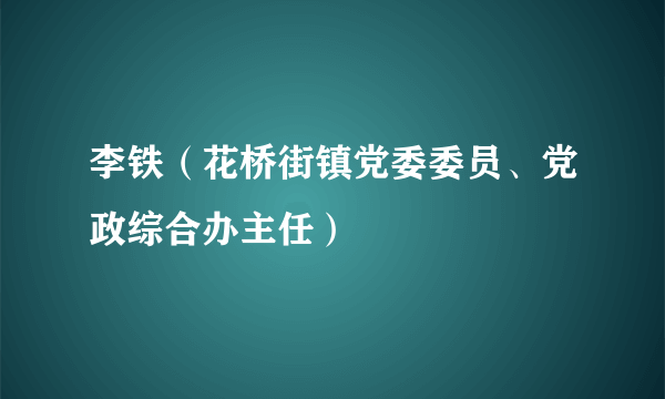 李铁（花桥街镇党委委员、党政综合办主任）