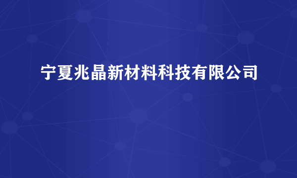 宁夏兆晶新材料科技有限公司