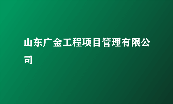 山东广金工程项目管理有限公司