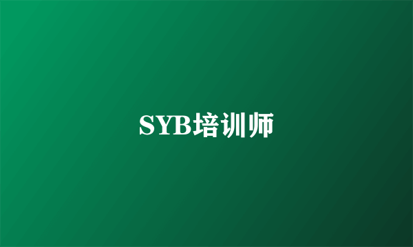 SYB培训师