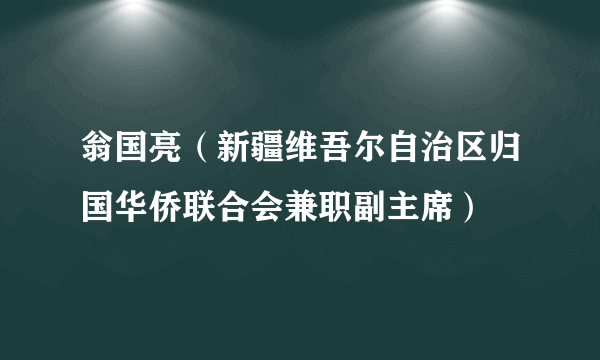 翁国亮（新疆维吾尔自治区归国华侨联合会兼职副主席）