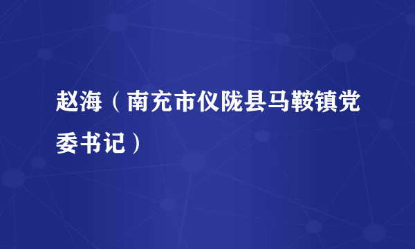 赵海（南充市仪陇县马鞍镇党委书记）