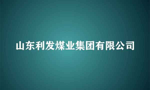 山东利发煤业集团有限公司