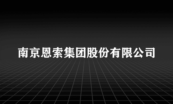 南京恩索集团股份有限公司