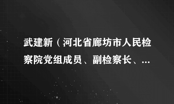 武建新（河北省廊坊市人民检察院党组成员、副检察长、检察委员会委员）