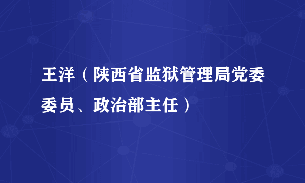 王洋（陕西省监狱管理局党委委员、政治部主任）