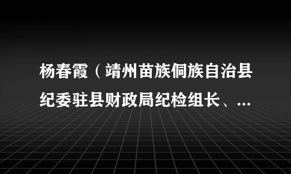 杨春霞（靖州苗族侗族自治县纪委驻县财政局纪检组长、党组成员）