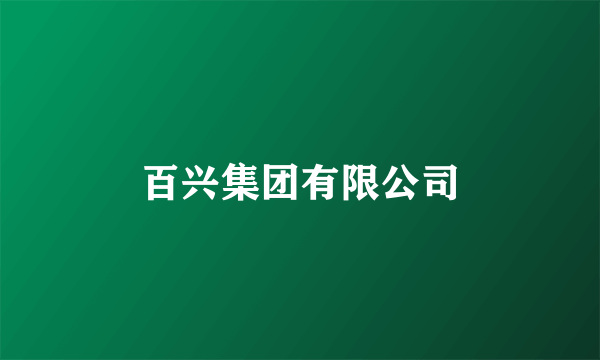 什么是百兴集团有限公司