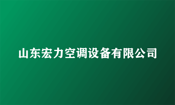 山东宏力空调设备有限公司