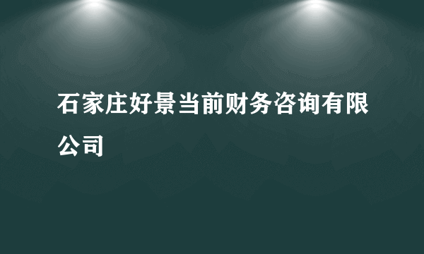 石家庄好景当前财务咨询有限公司