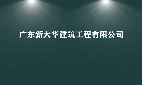 什么是广东新大华建筑工程有限公司