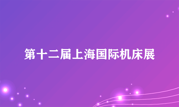 什么是第十二届上海国际机床展