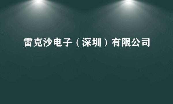 雷克沙电子（深圳）有限公司