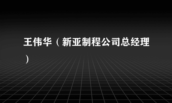 王伟华（新亚制程公司总经理）