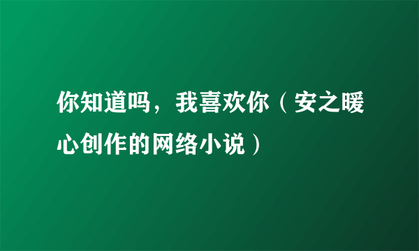 什么是你知道吗，我喜欢你（安之暖心创作的网络小说）