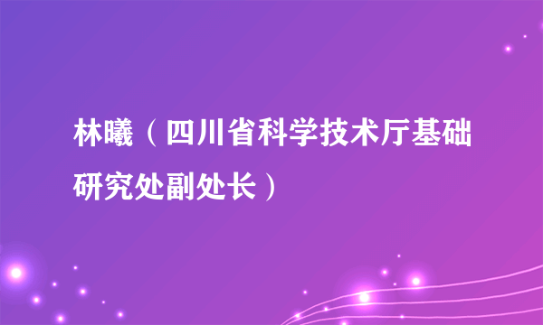 林曦（四川省科学技术厅基础研究处副处长）