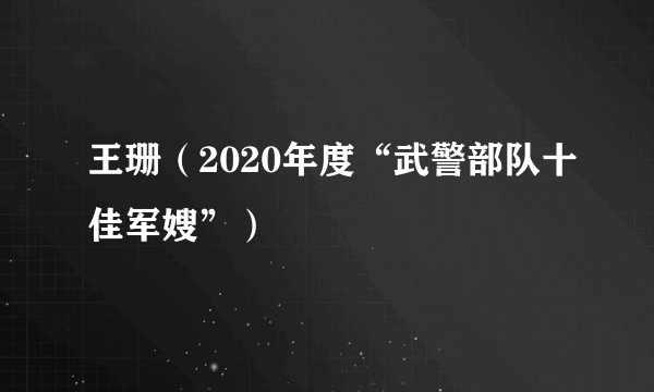 什么是王珊（2020年度“武警部队十佳军嫂”）