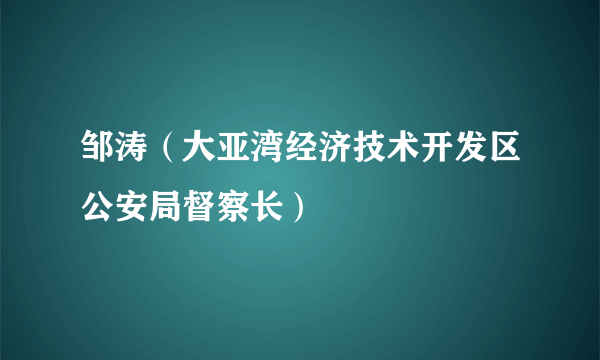 邹涛（大亚湾经济技术开发区公安局督察长）