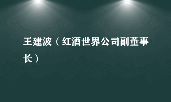 王建波（红酒世界公司副董事长）