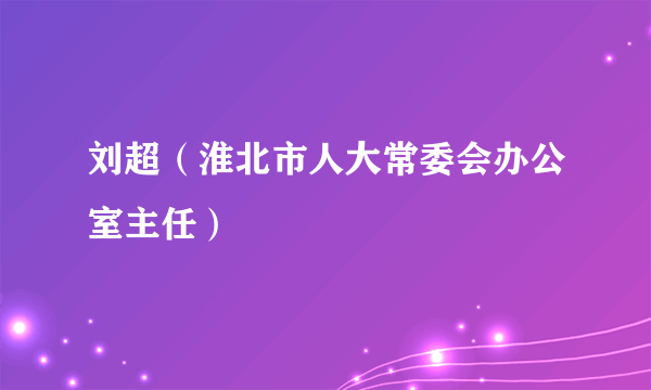 刘超（淮北市人大常委会办公室主任）