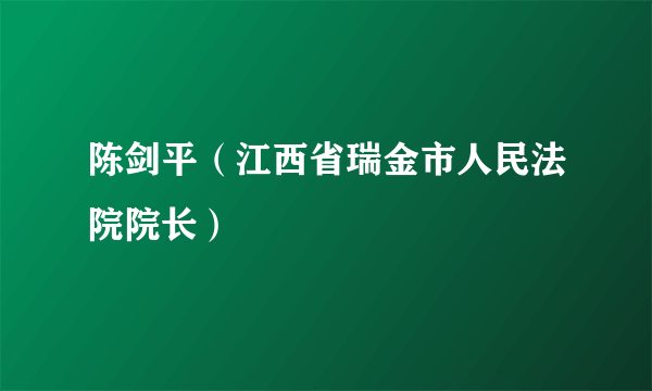 陈剑平（江西省瑞金市人民法院院长）