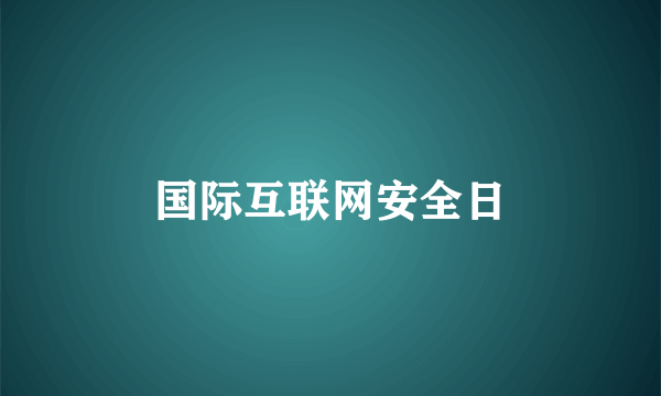 国际互联网安全日